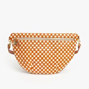 Clare V. | Grande Fanny, Natural and Cream Woven Checker